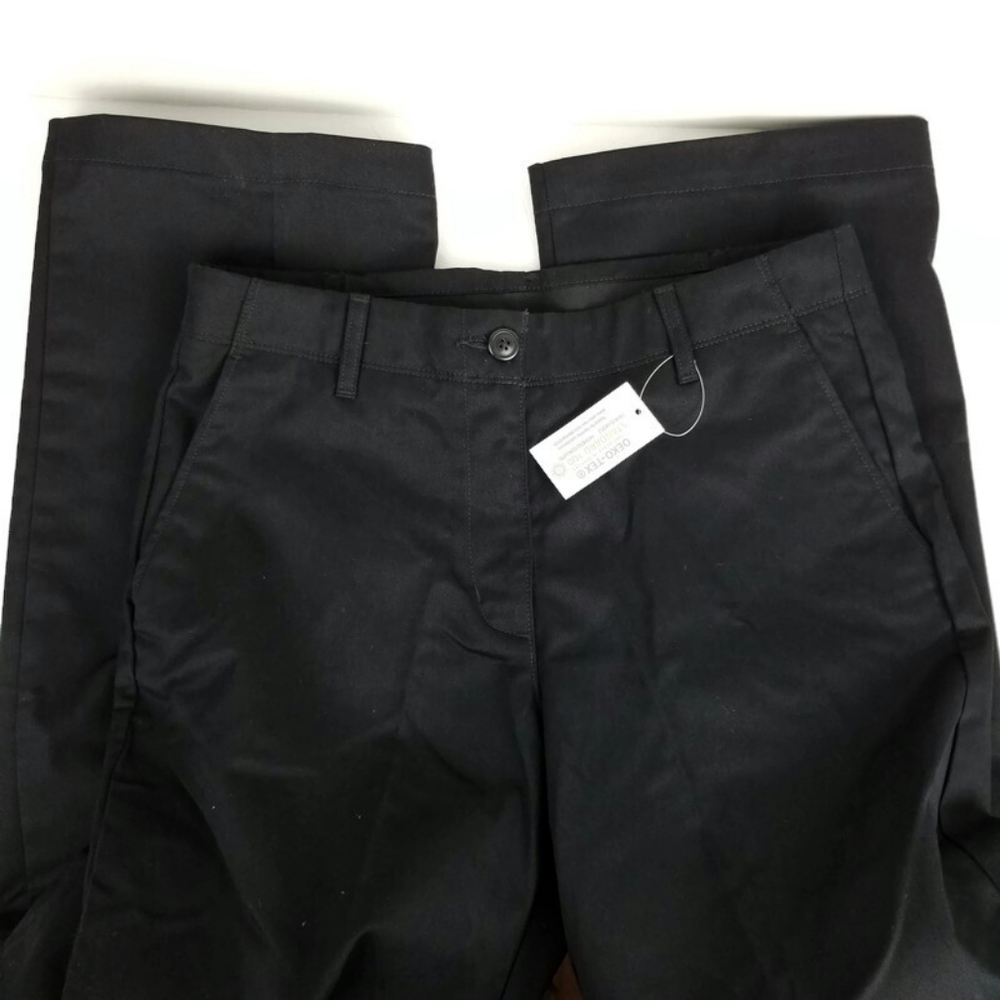 Lands' End Straight Leg Chino Pants Side Pockets Solid Black Size US 6